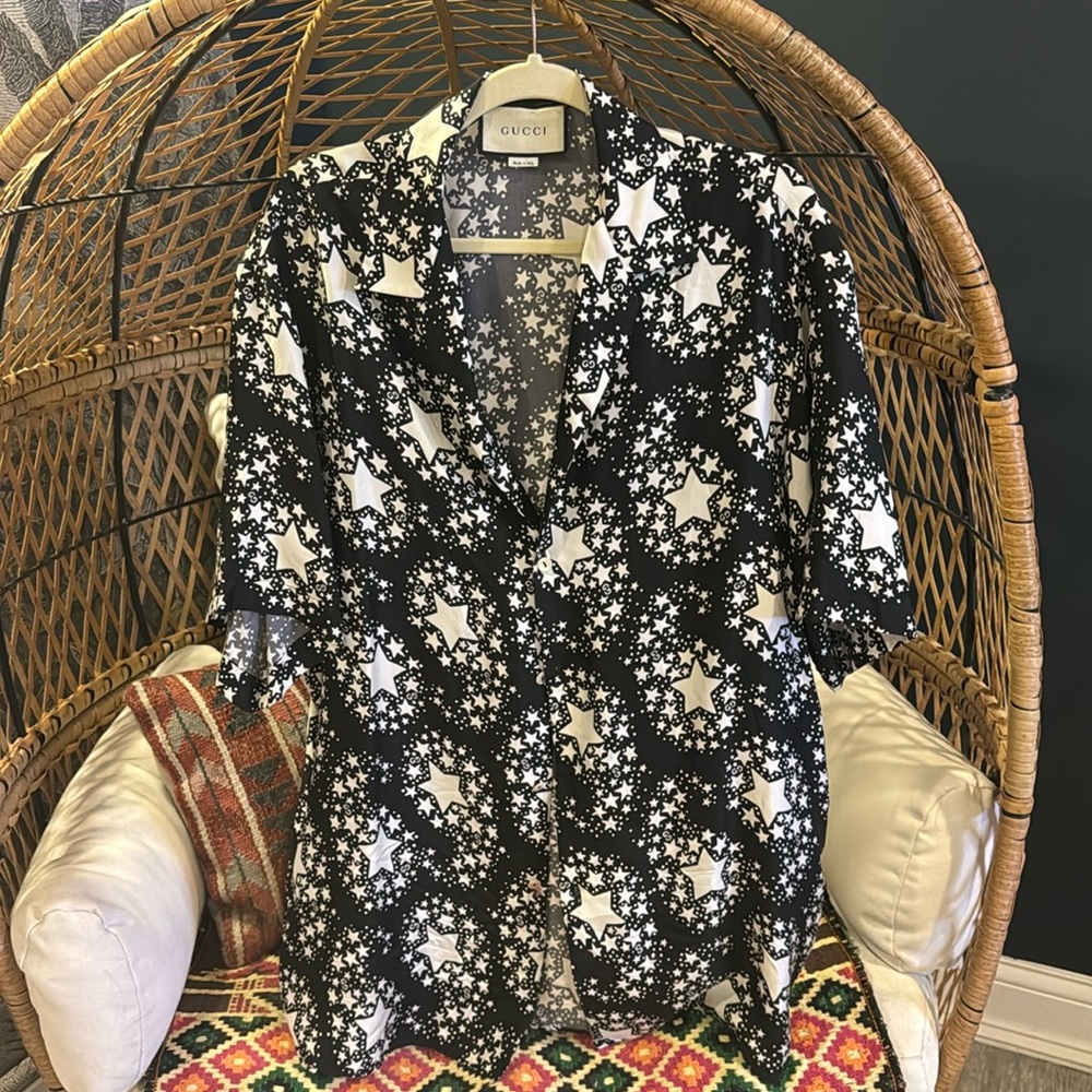 Vintage silk Gucci button down shirt